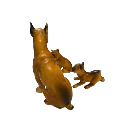Boxer Dog With Puppies Ceramic Figurine Lipper and Mann Creations Japan Vintage - Picture 5 of 14